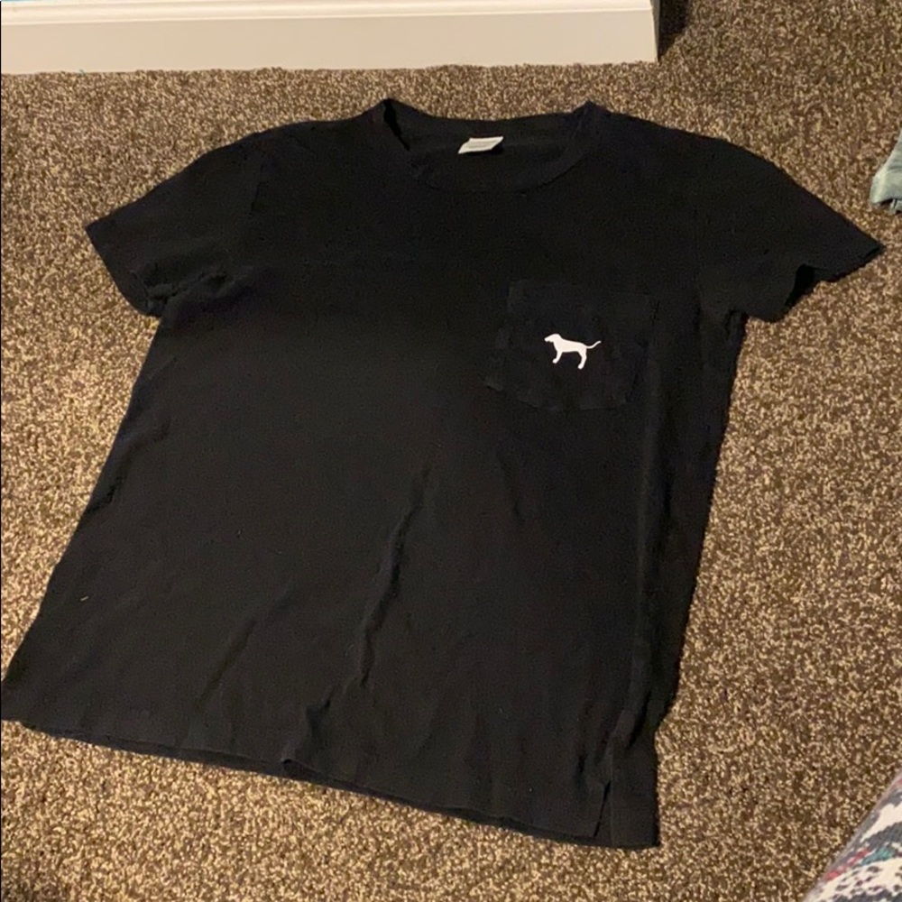 Pink Victoria’s Secret black shirt